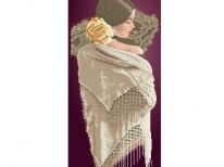 Схема вишивки бісером «Іспанка біла шаль» (30x60)