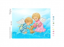 Схема вышивки бисером «Ангели з собачкою» (A6)