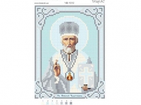 Схема вышивки бисером «Св Николай»/серебро/ (A6)
